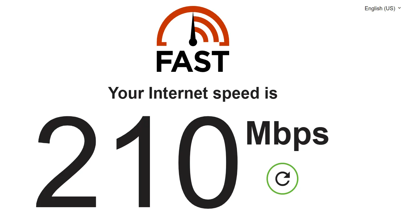 Kết quả đo tốc độ mạng Fast.com của Netflix