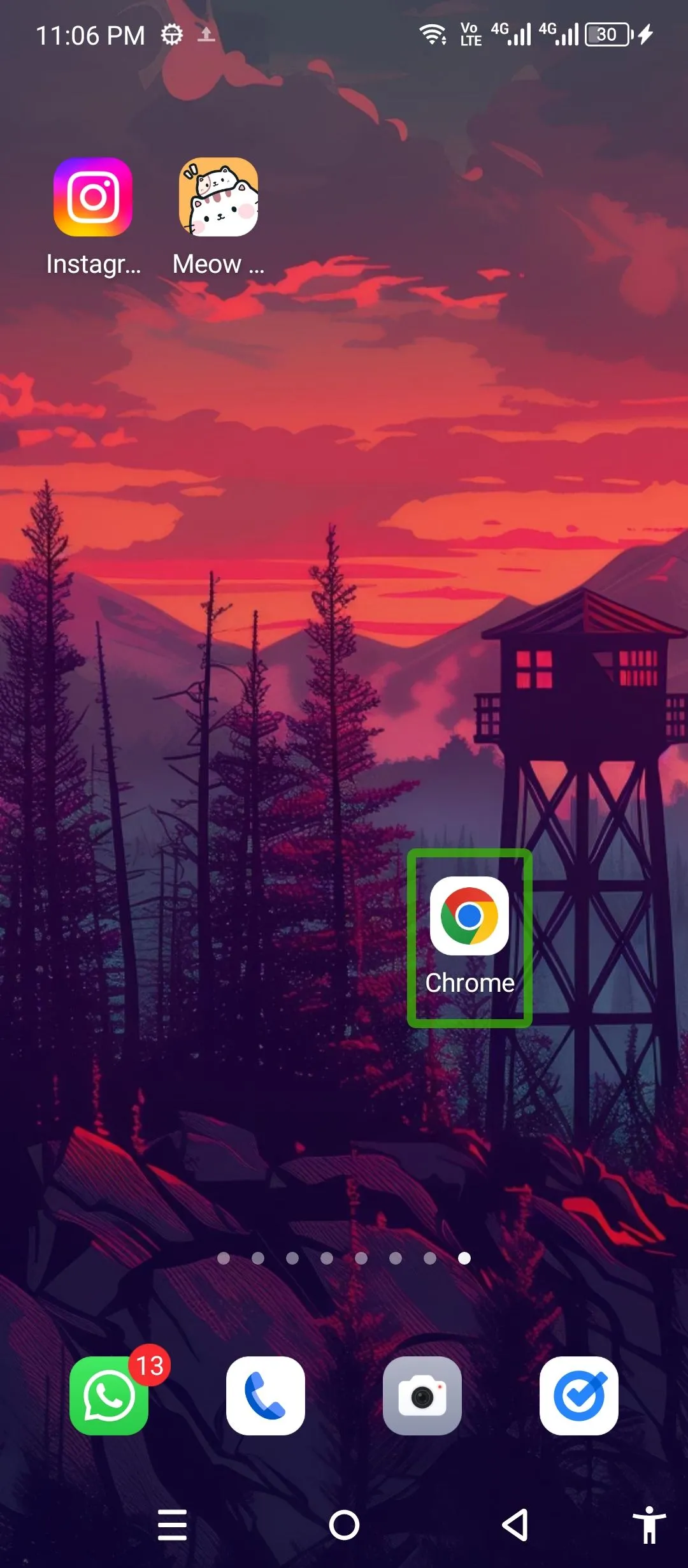 Khởi chạy trình duyệt Chrome bằng tính năng TalkBack.