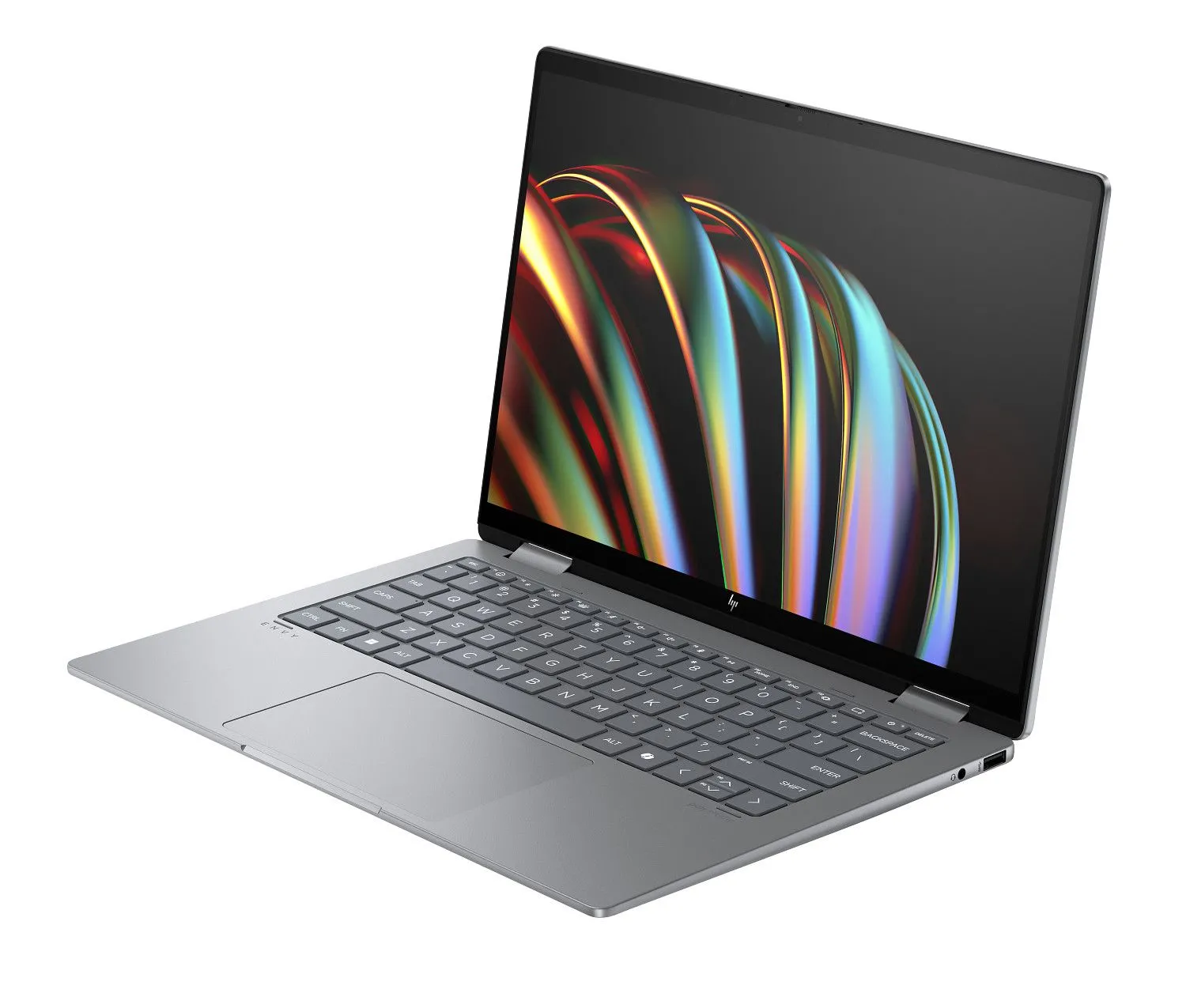 Laptop HP Envy x360 2-in-1 màu bạc với màn hình gập
