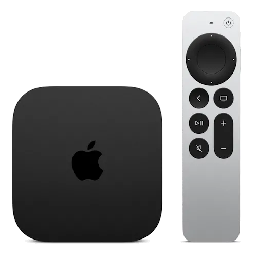 Logo Apple TV 4K thể hiện khả năng giải trí độ phân giải cao và công nghệ tiên tiến của thiết bị.