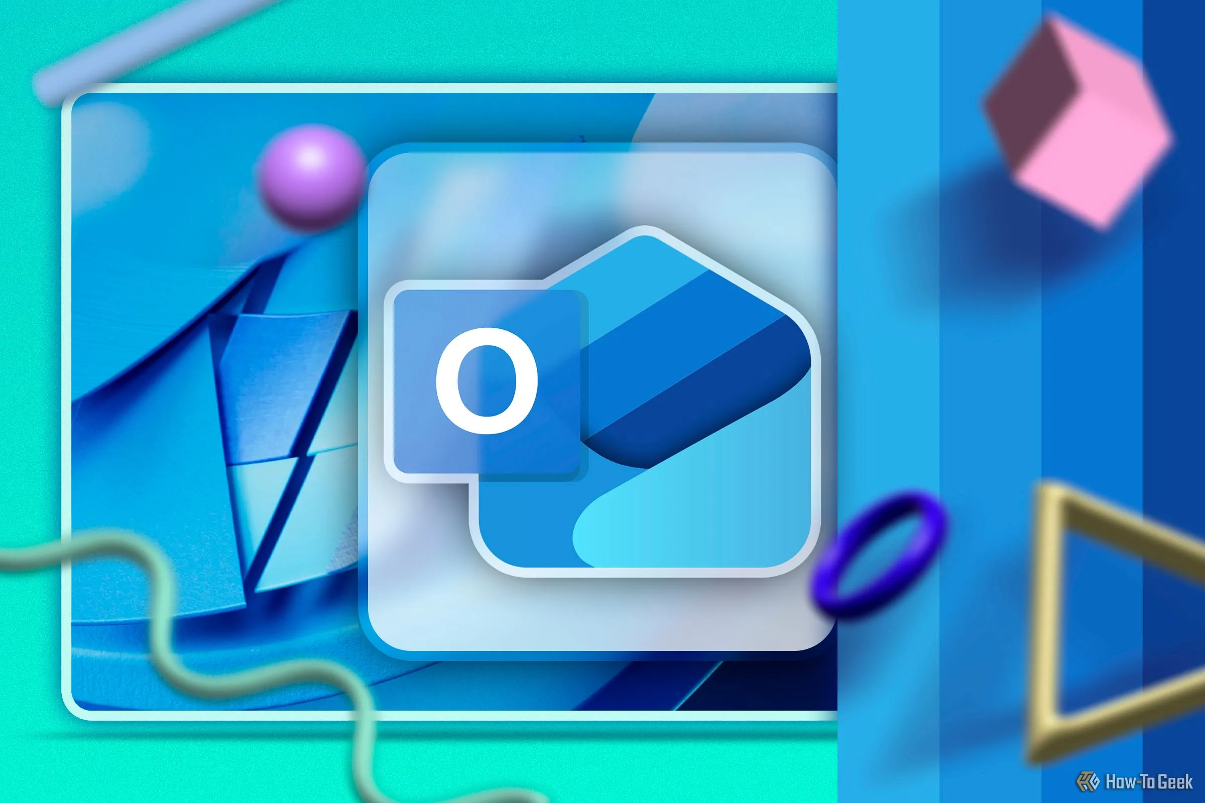 Logo New Outlook trên Windows với các hình khối hình học