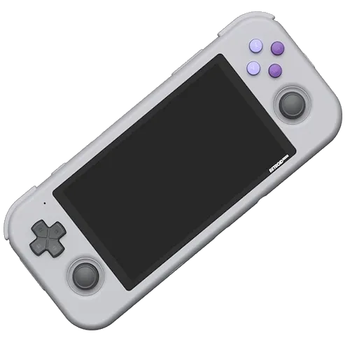 Logo Retroid Pocket 3 Plus trên một thiết bị chơi game cầm tay