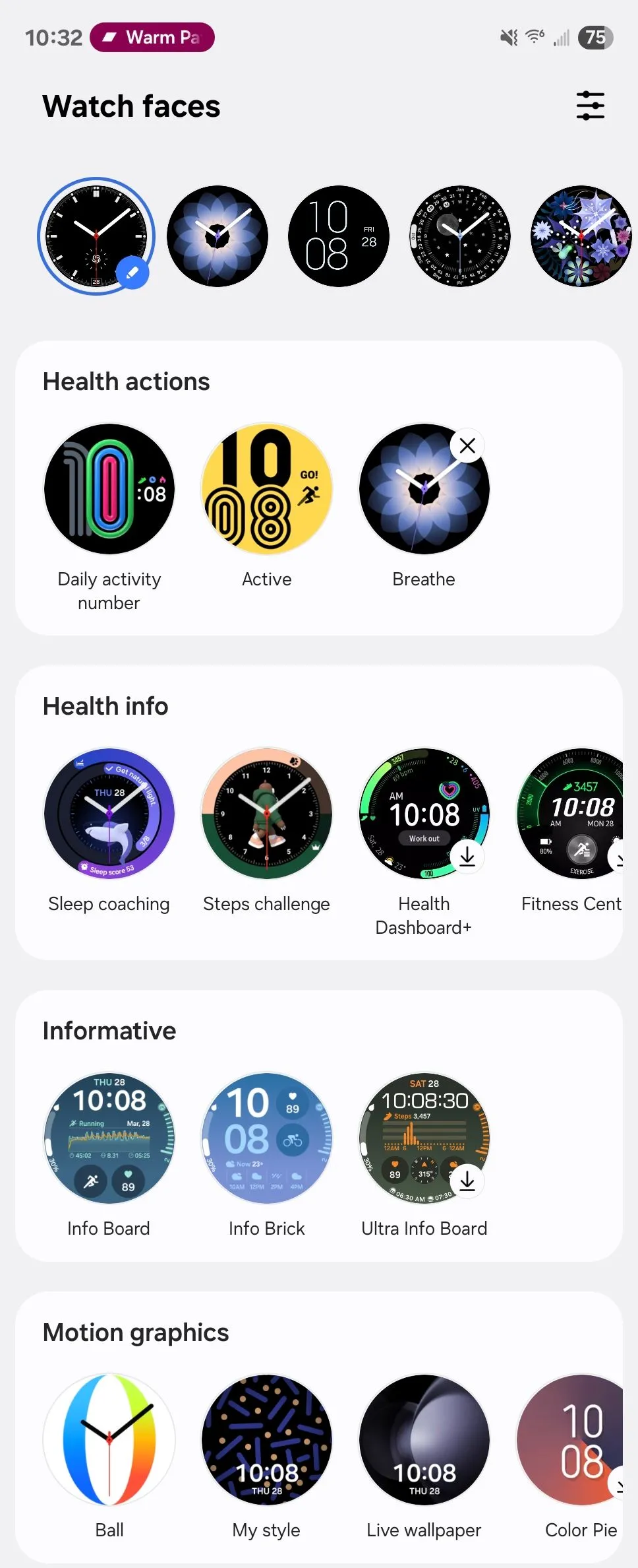 Lựa chọn mặt đồng hồ &quot;Breathe&quot; chuyên dụng trên Samsung Galaxy Watch 6