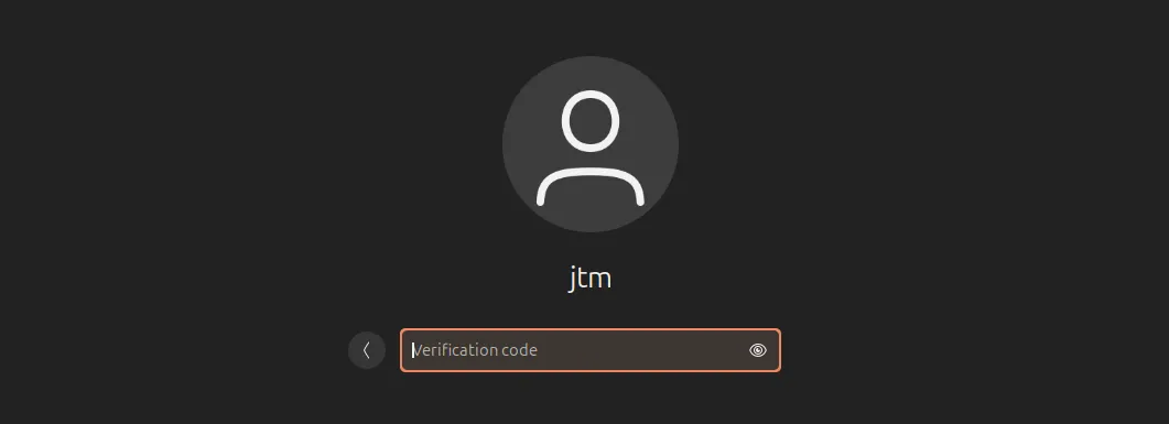 Màn hình đăng nhập Ubuntu hiển thị yêu cầu nhập mã xác thực 2FA trước mật khẩu