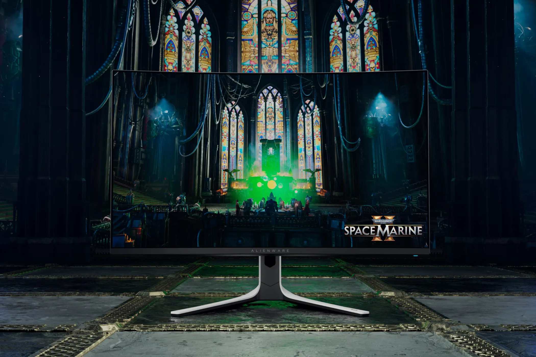 Màn hình gaming cong Alienware AW3225QF QD-OLED với thiết kế ấn tượng, mang lại trải nghiệm 4K đắm chìm cho người dùng.