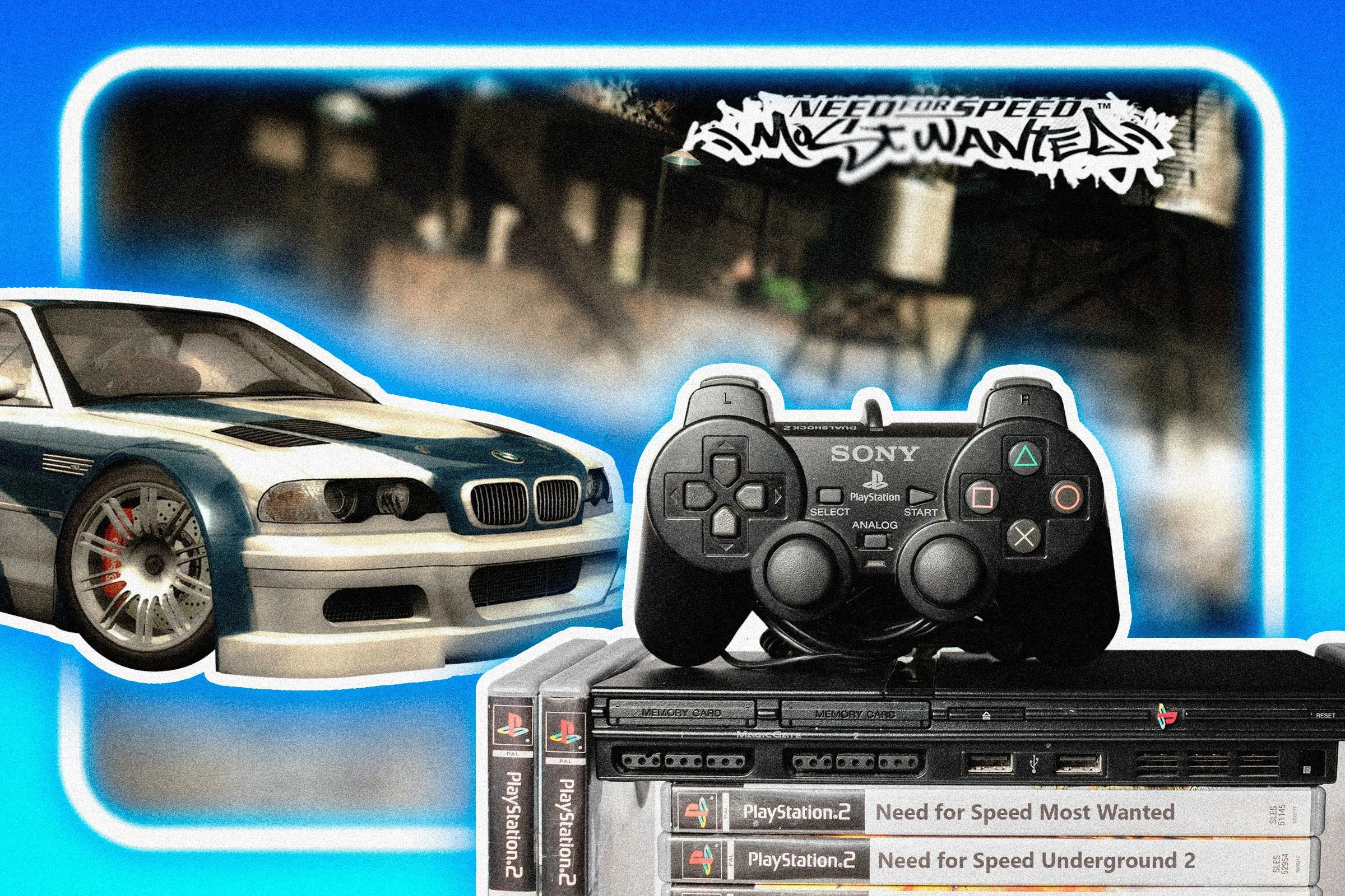 Màn hình khởi động của Need for Speed Most Wanted (2005), tựa game đua xe có hệ thống trừng phạt khắc nghiệt