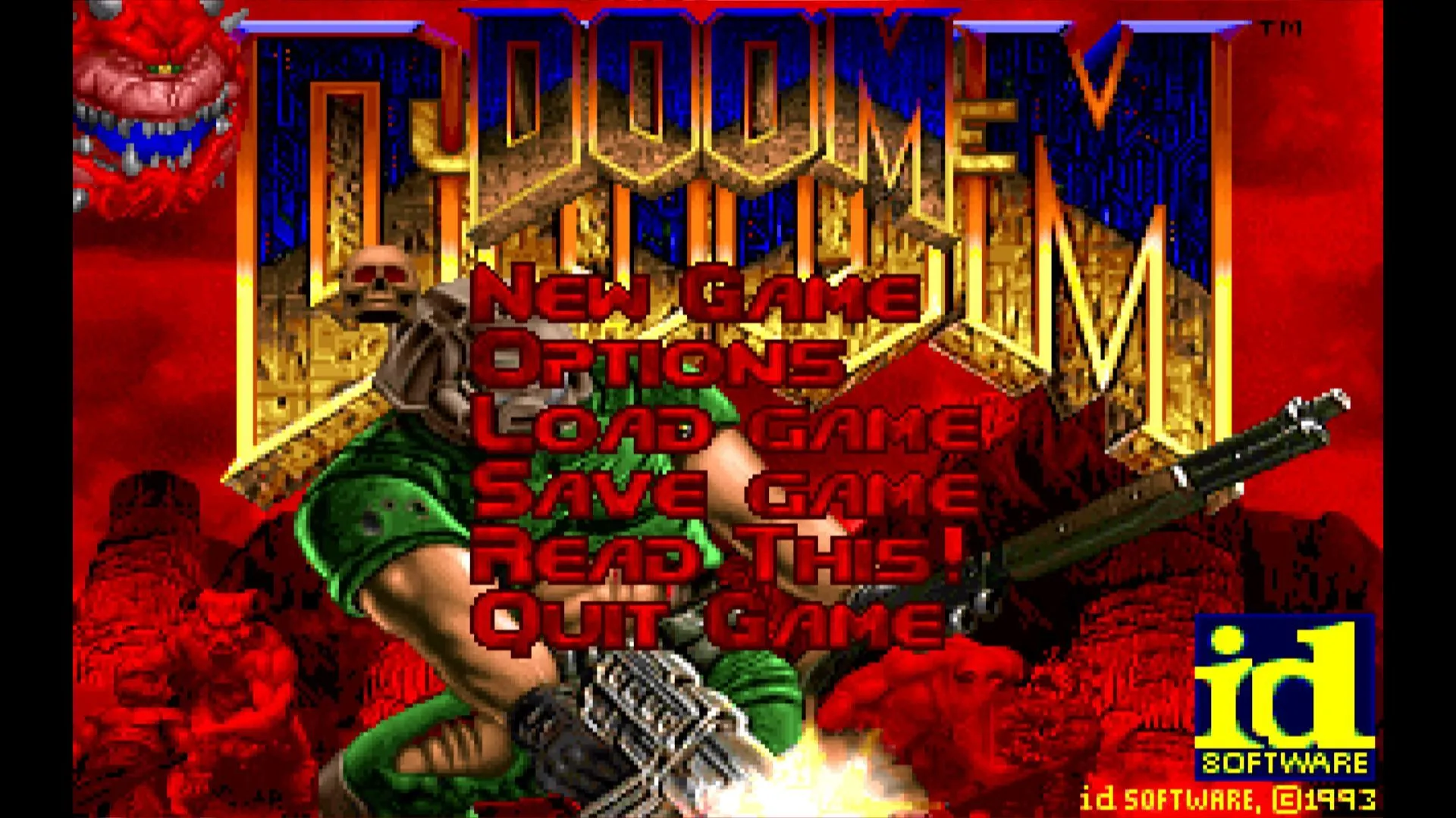 Màn hình tiêu đề của game DOOM, một tựa game shareware tiên phong đã cách mạng hóa thể loại bắn súng góc nhìn thứ nhất.