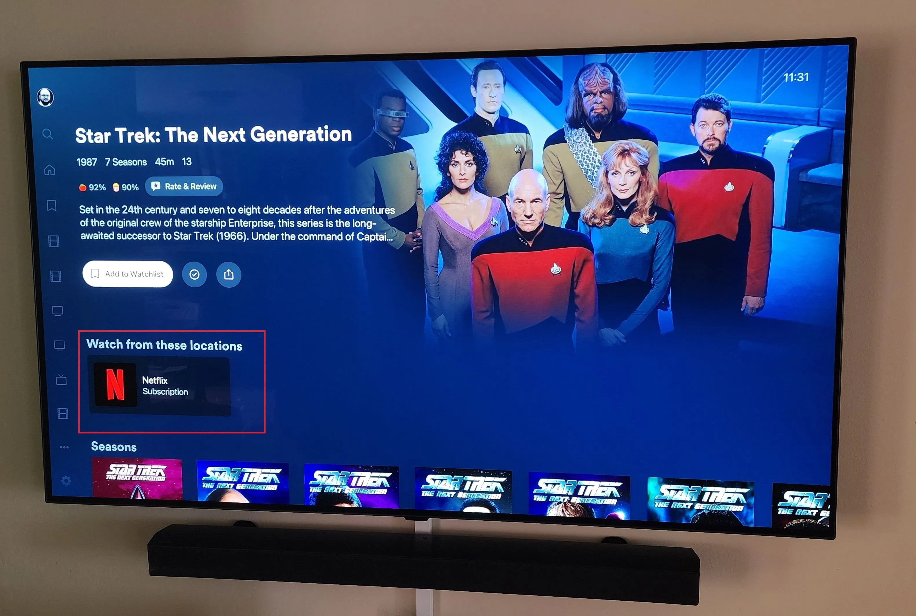 Màn hình tìm kiếm của Plex với nút Netflix nổi bật, minh họa việc tích hợp các dịch vụ streaming bên ngoài vào giao diện.