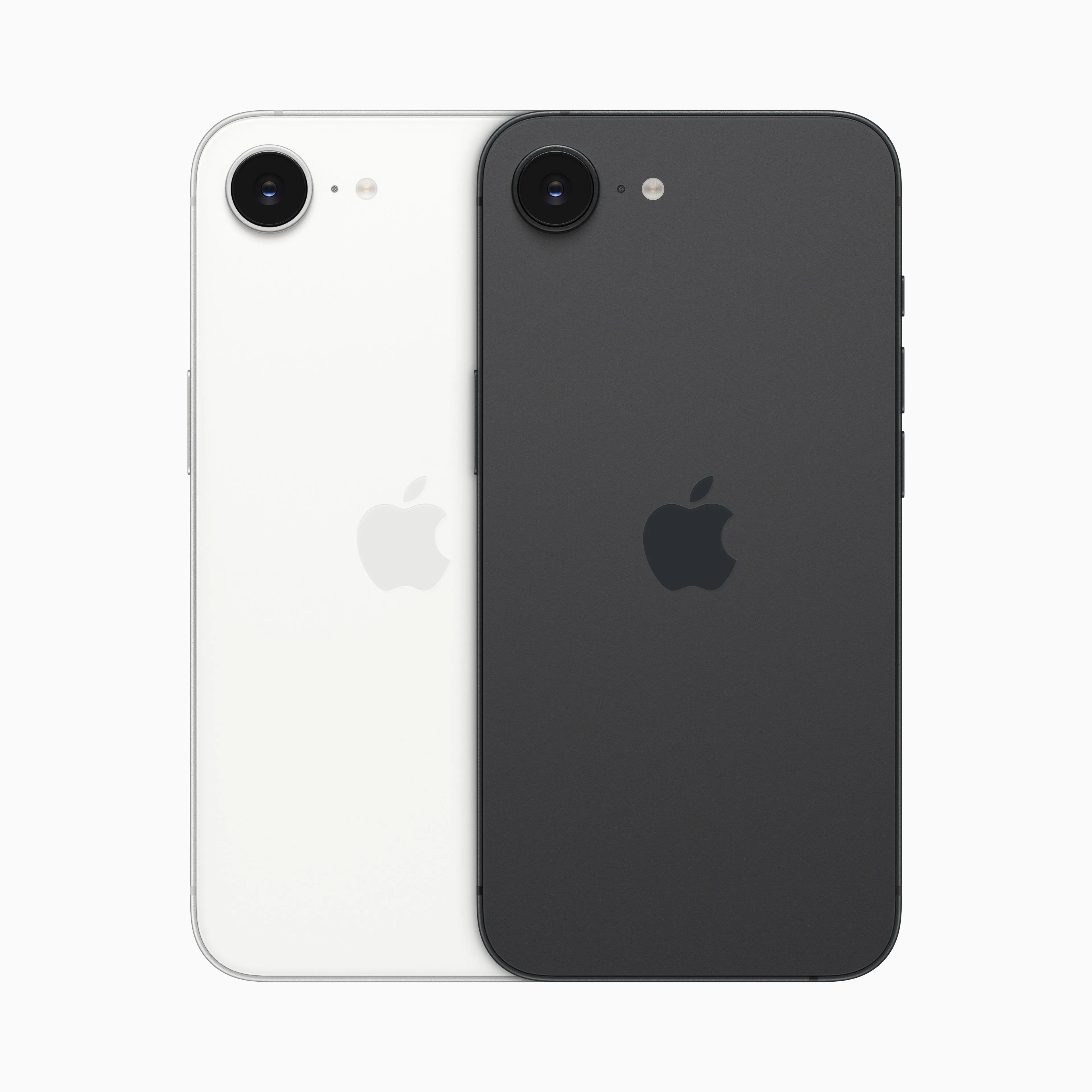 Mặt trước và mặt sau iPhone 16e trong các tùy chọn màu sắc khác nhau