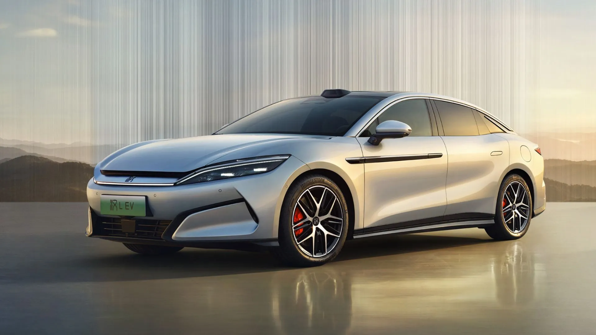 Mẫu xe điện BYD Han EV màu xanh ngọc, đại diện cho công nghệ sạc siêu nhanh Megawatt mới