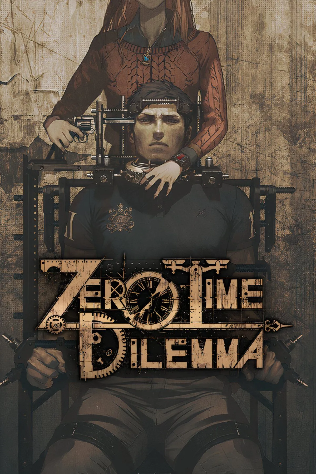 Minh họa tổng hợp về game Zero Time Dilemma, phần thứ ba của series Zero Escape nổi tiếng với cấu trúc cốt truyện phân mảnh.