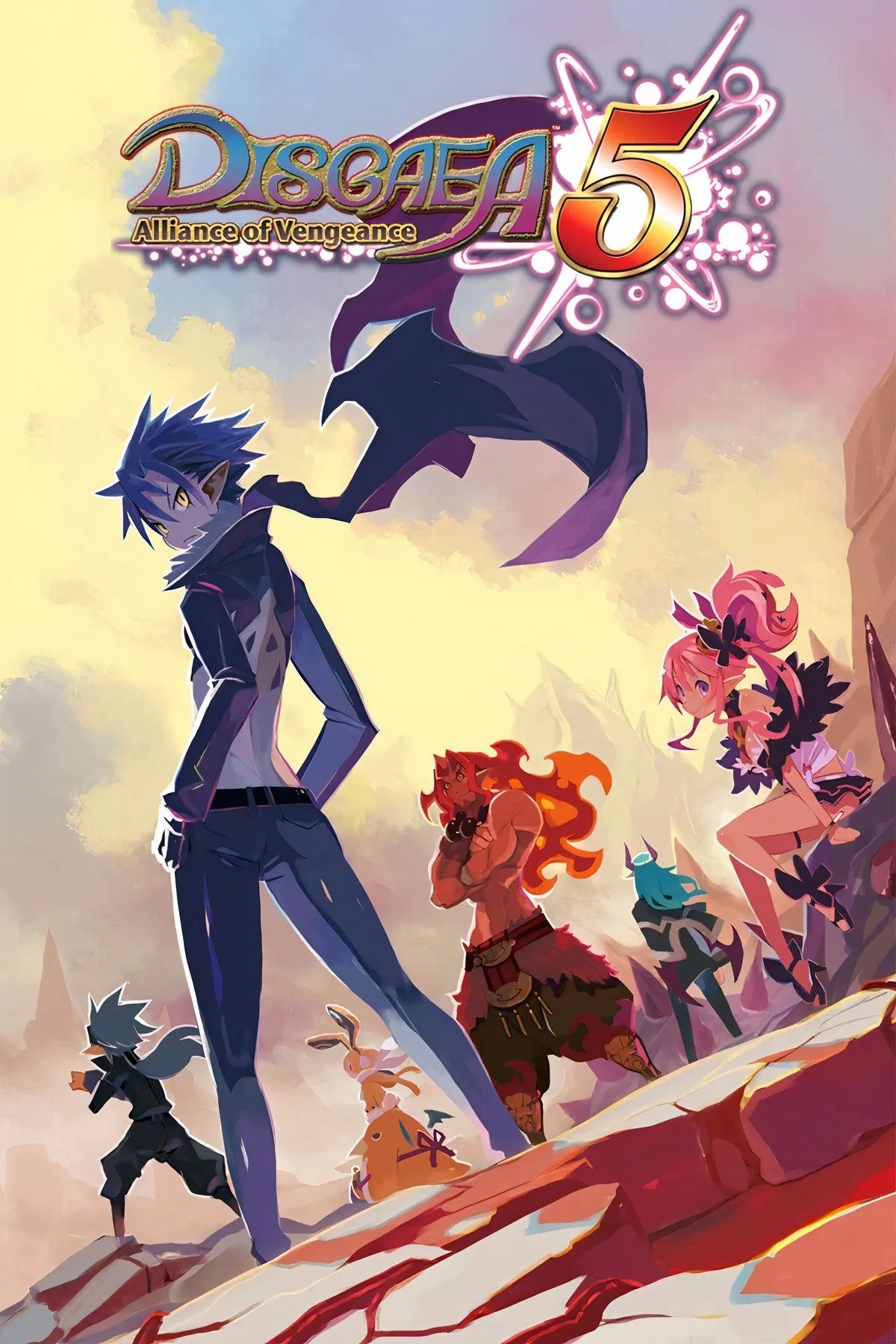 Một cảnh chiến đấu với các đơn vị đặc trưng trong Disgaea 5: Alliance of Vengeance
