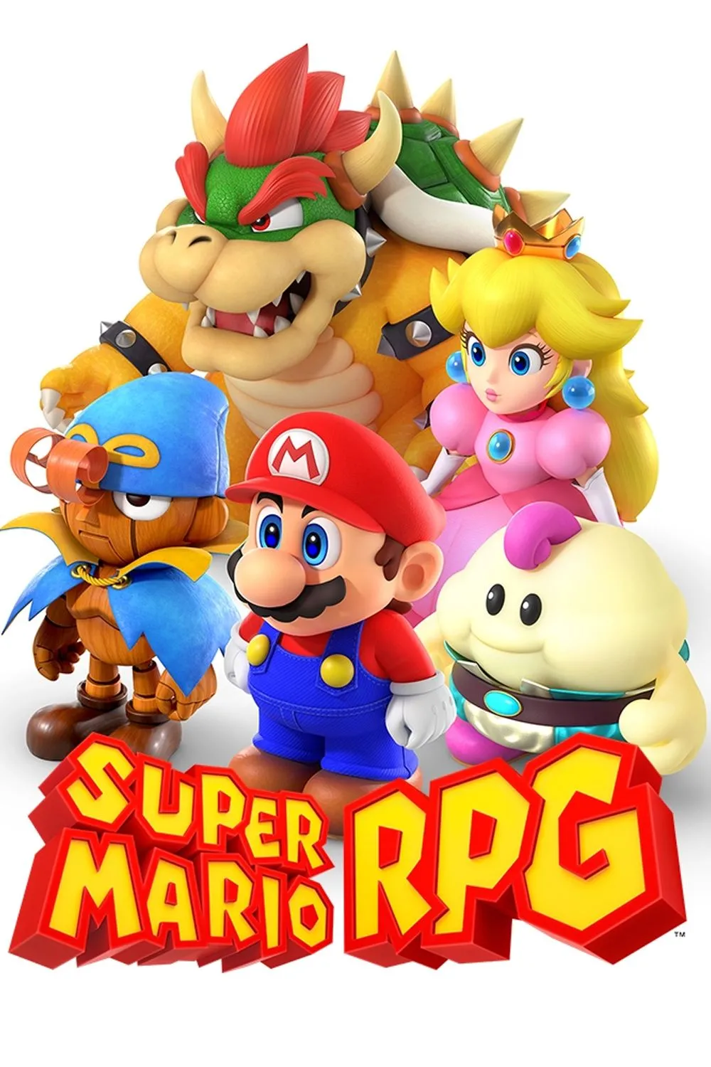Một cảnh chơi của game JRPG Super Mario RPG trên Nintendo Switch, Mario và đồng đội đối mặt với kẻ thù