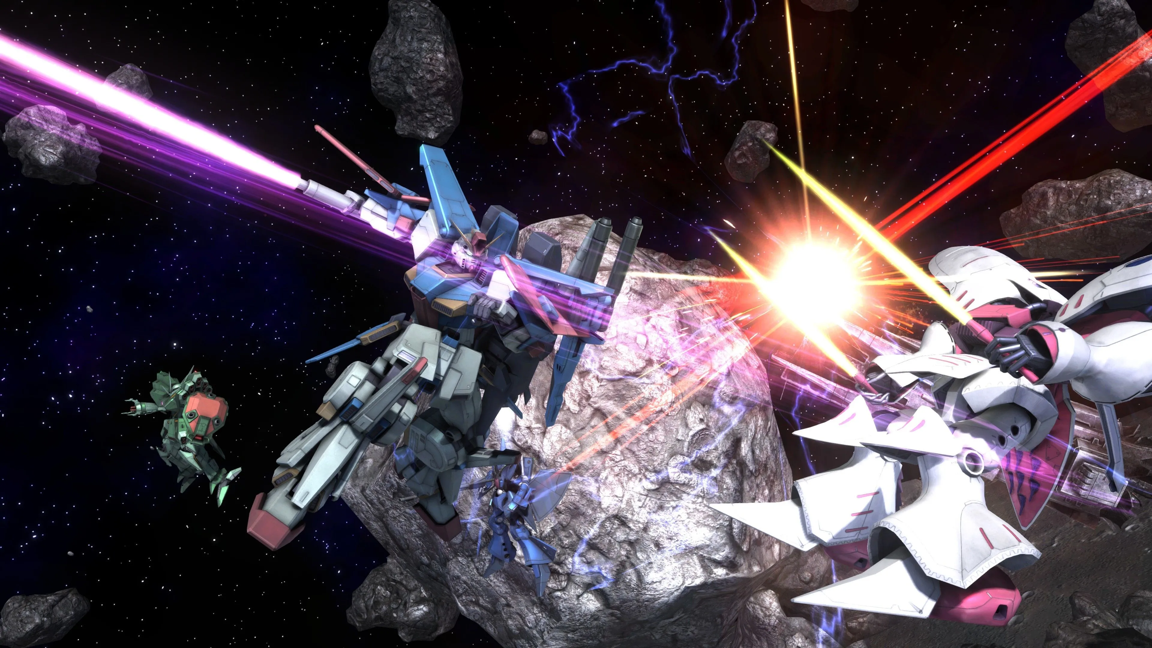 Một Mobile Suit Gundam khổng lồ tham gia trận chiến trên mặt đất trong Mobile Suit Gundam: Battle Operation 2.