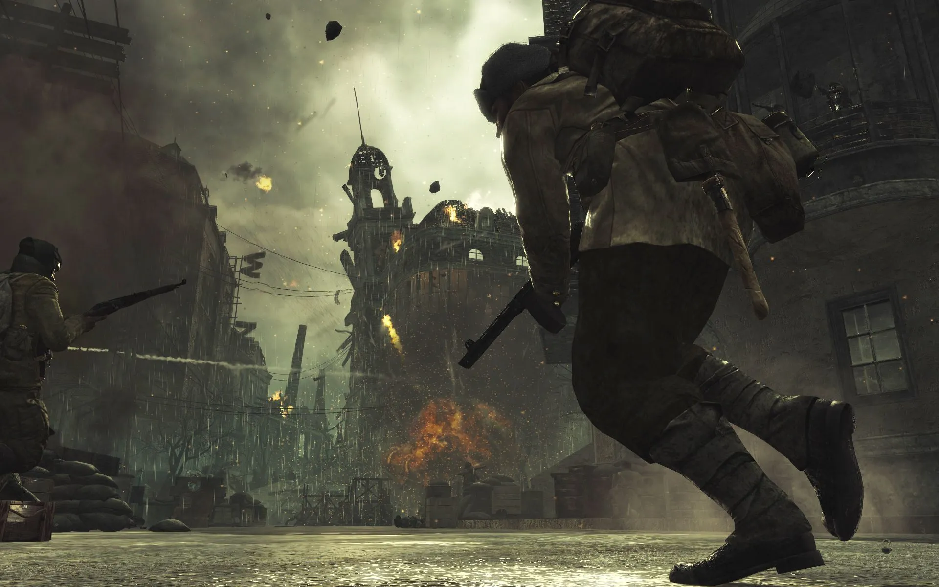 Người lính Mỹ chiến đấu giữa làn đạn và khói lửa trong Call of Duty: World at War trên độ khó Veteran