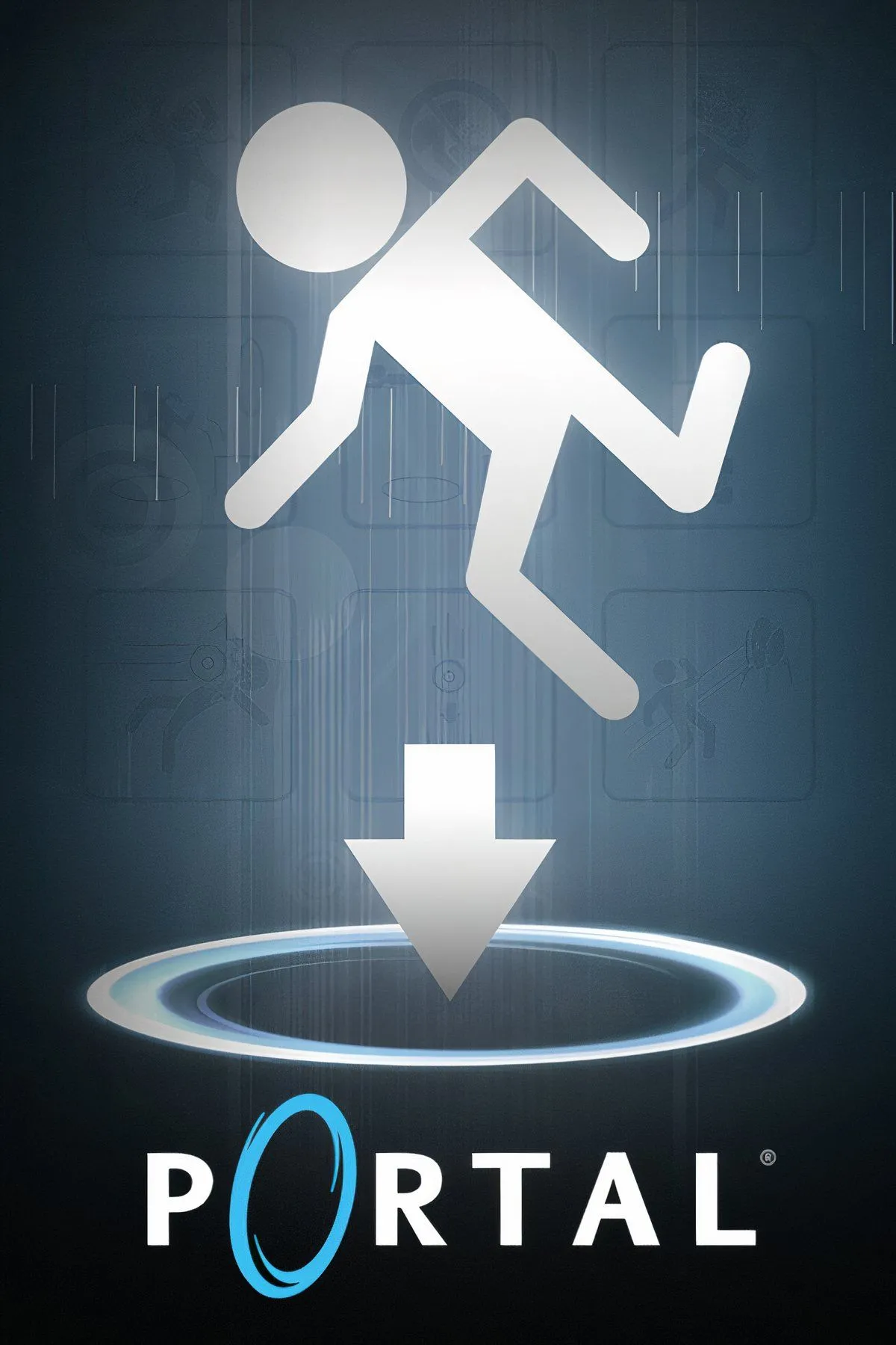 Nhân vật sử dụng cổng dịch chuyển trong game Portal để vượt qua các chướng ngại vật