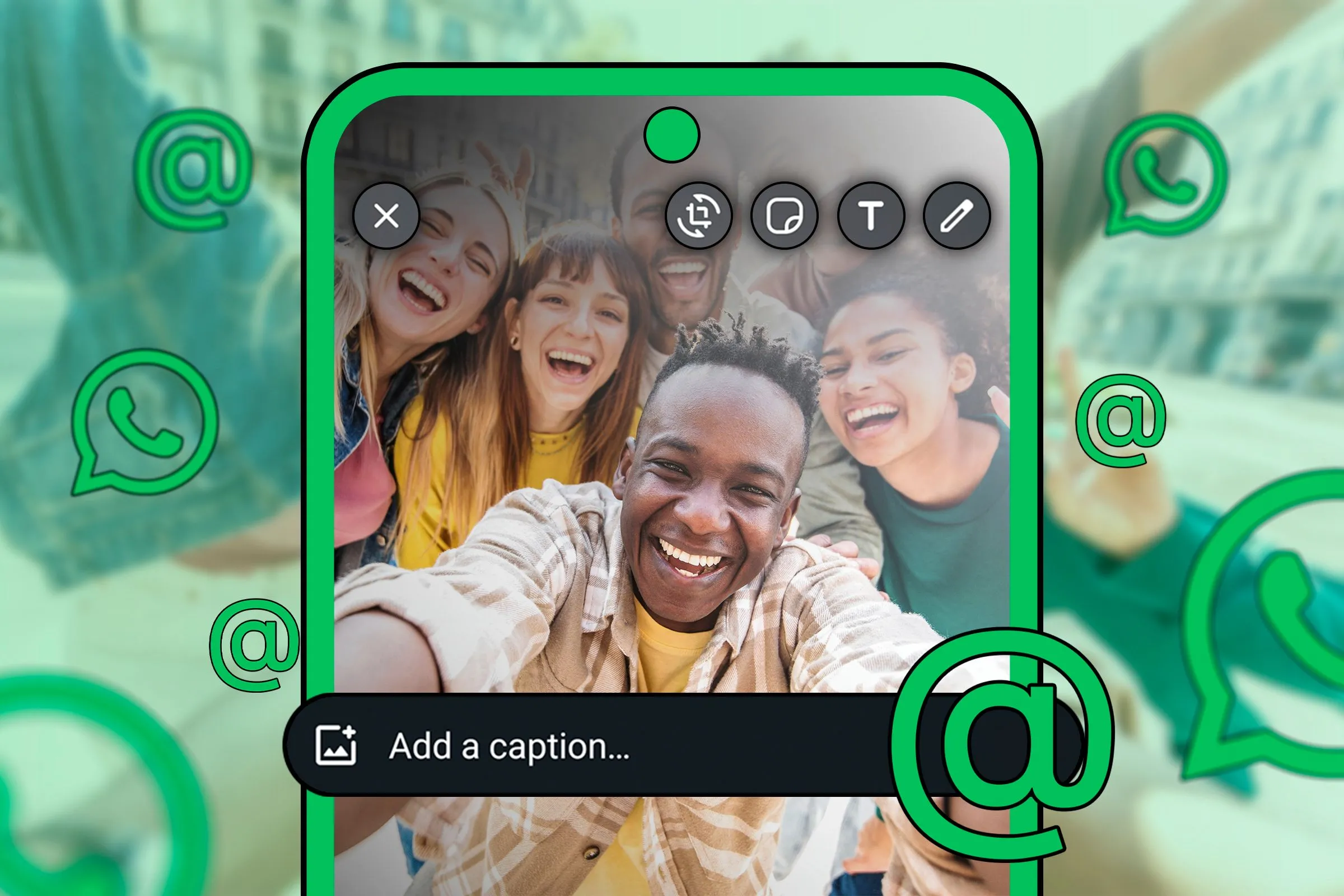 Nhóm bạn trẻ chụp ảnh selfie, gợi nhớ về thời kỳ mạng xã hội tập trung vào tương tác cá nhân, trước khi AI influencers xuất hiện.