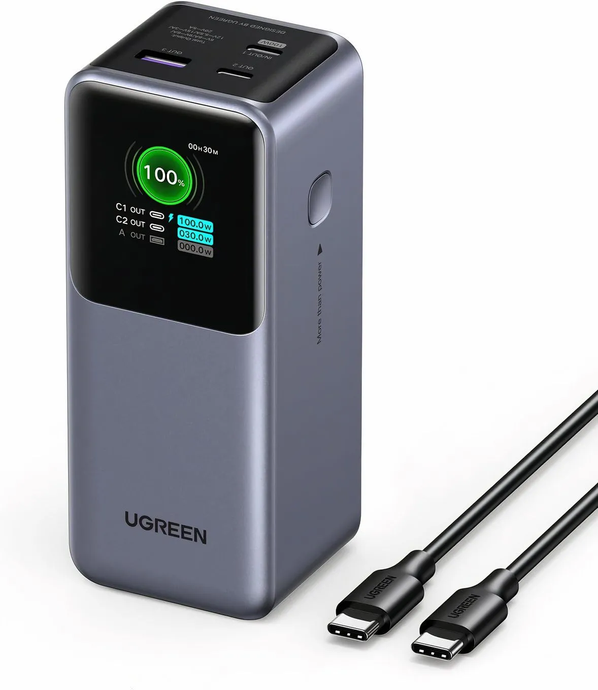 Pin sạc dự phòng Ugreen Nexode 20000mAh 130W màu đen
