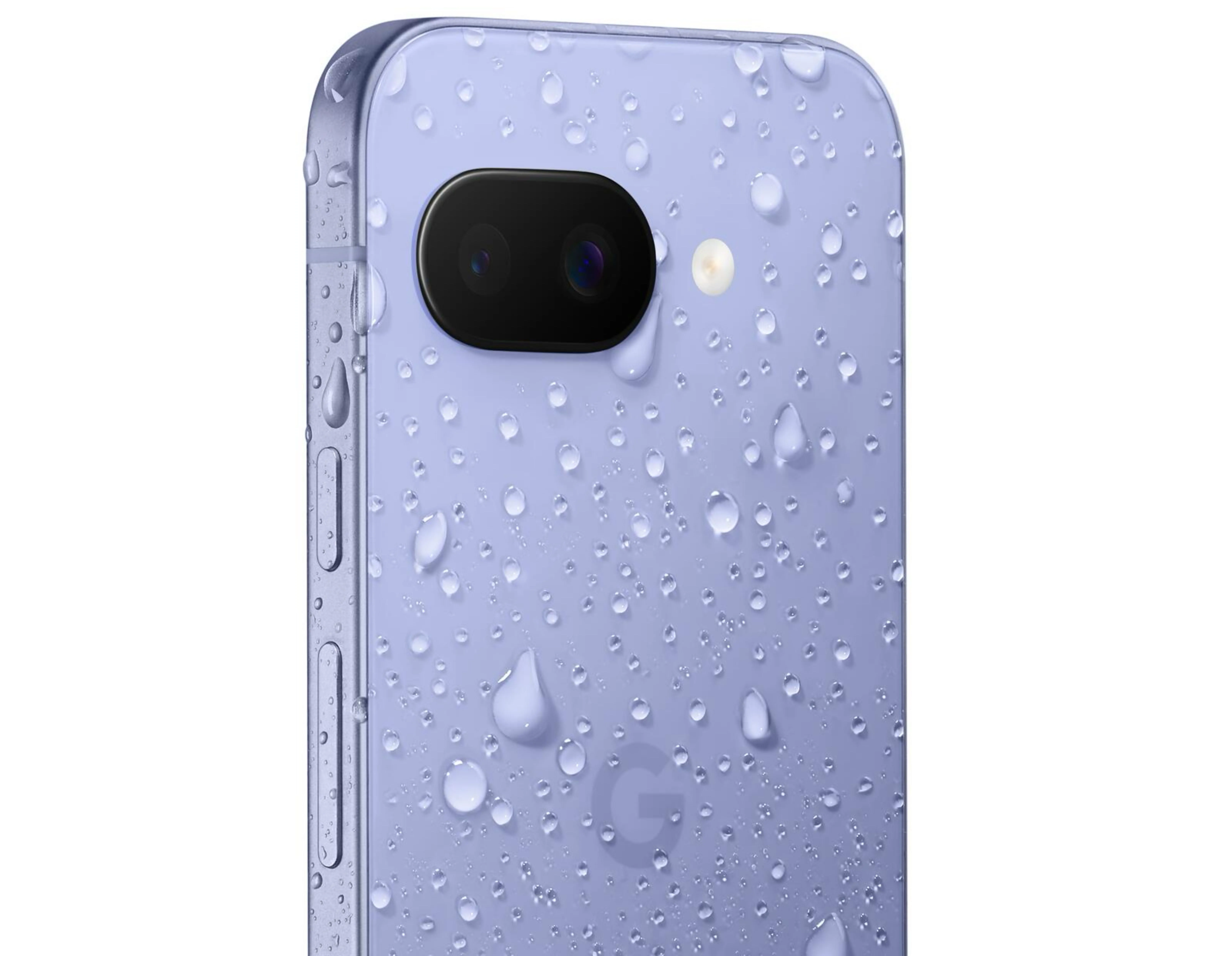 Pixel 9a dưới vòi nước, minh họa khả năng kháng bụi và nước IP68 vượt trội.