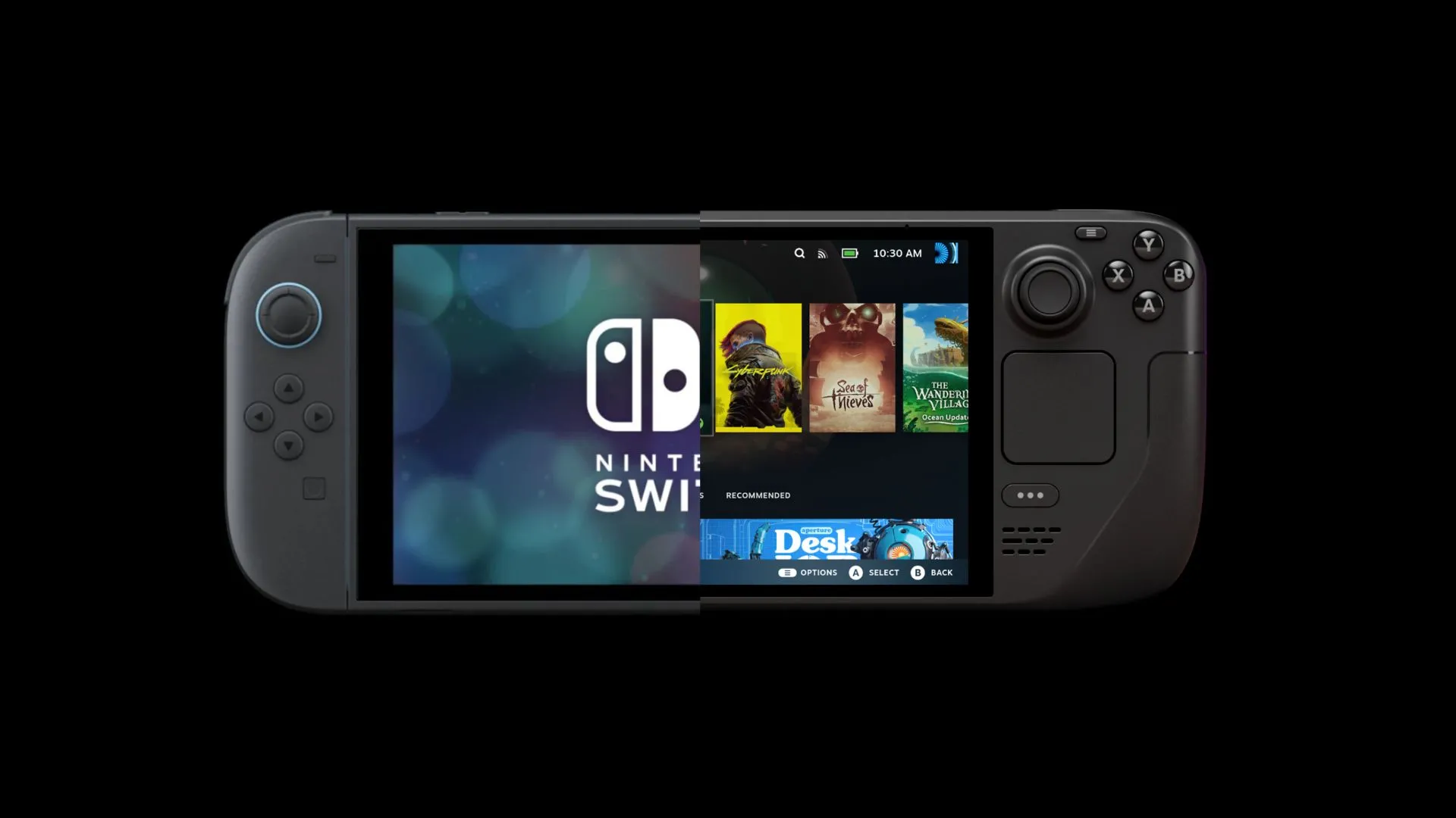So sánh kích thước giữa Nintendo Switch và Steam Deck OLED