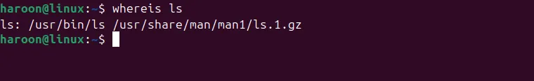 Sử dụng lệnh whereis để tìm đường dẫn của binary, mã nguồn và man page cho lệnh ls