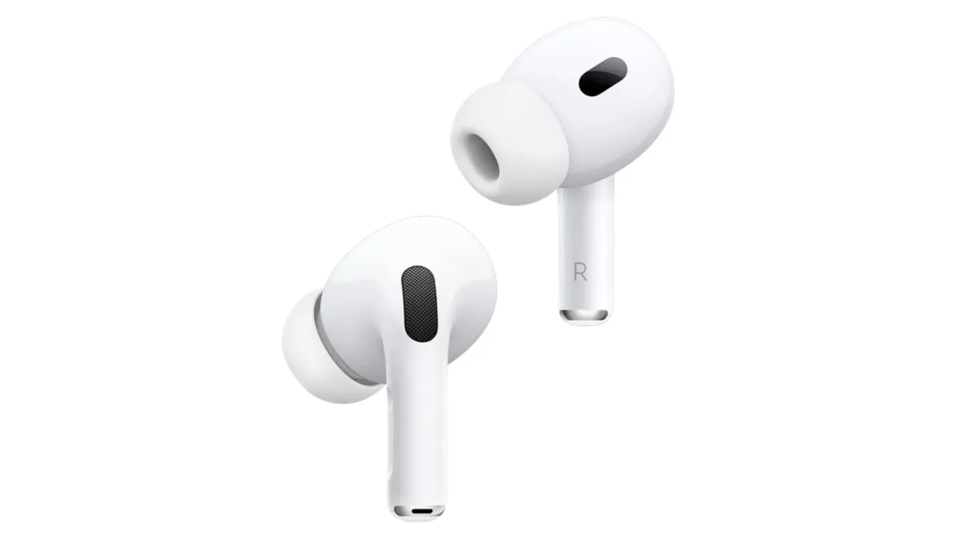Tai nghe AirPods Pro 2 màu trắng trên nền đơn sắc