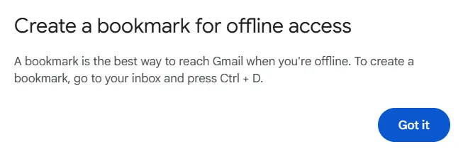 Tạo dấu trang để dễ dàng truy cập Gmail ngoại tuyến trong Google Chrome.