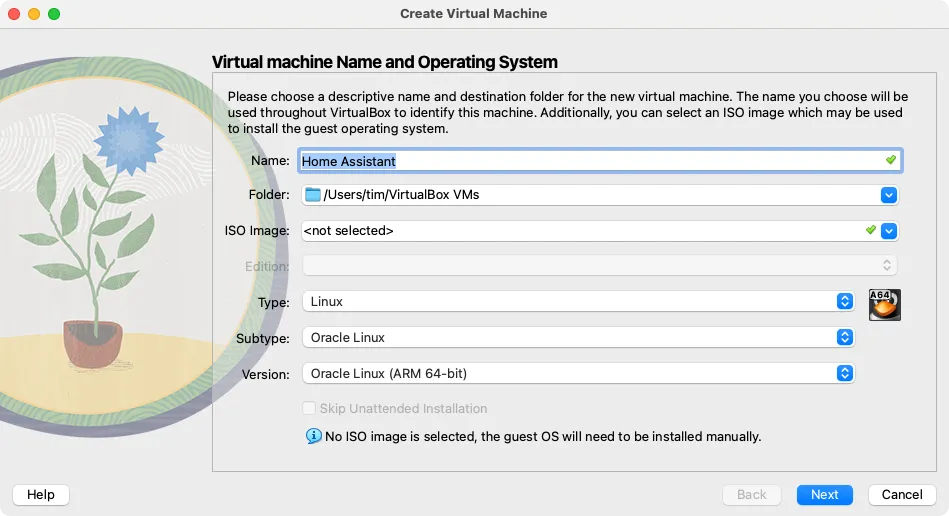 Tạo máy ảo mới trong VirtualBox.