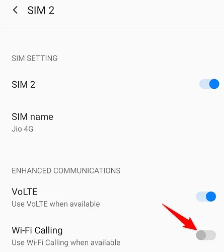 Tắt Wi-Fi Calling trên Android