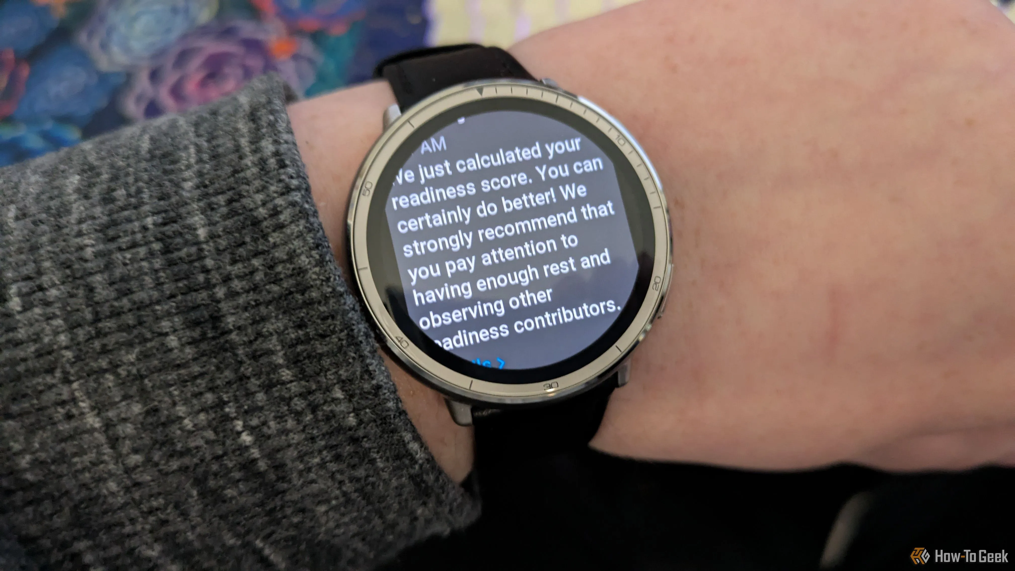 Thông báo tính năng &quot;Điểm sẵn sàng&quot; (Readiness Score) của Amazfit Active 2 trên ứng dụng Zepp, phân tích chất lượng giấc ngủ.