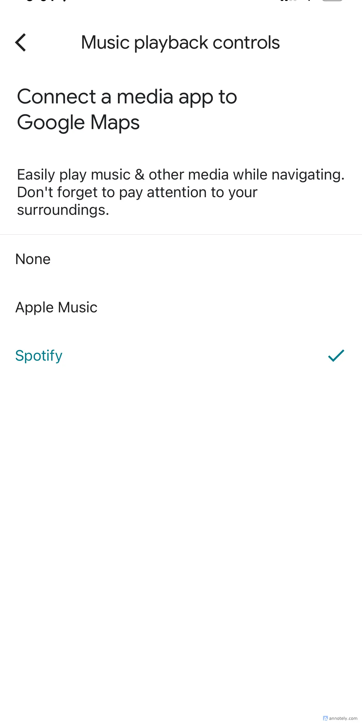 Tích hợp các ứng dụng âm nhạc bên thứ ba với Google Maps