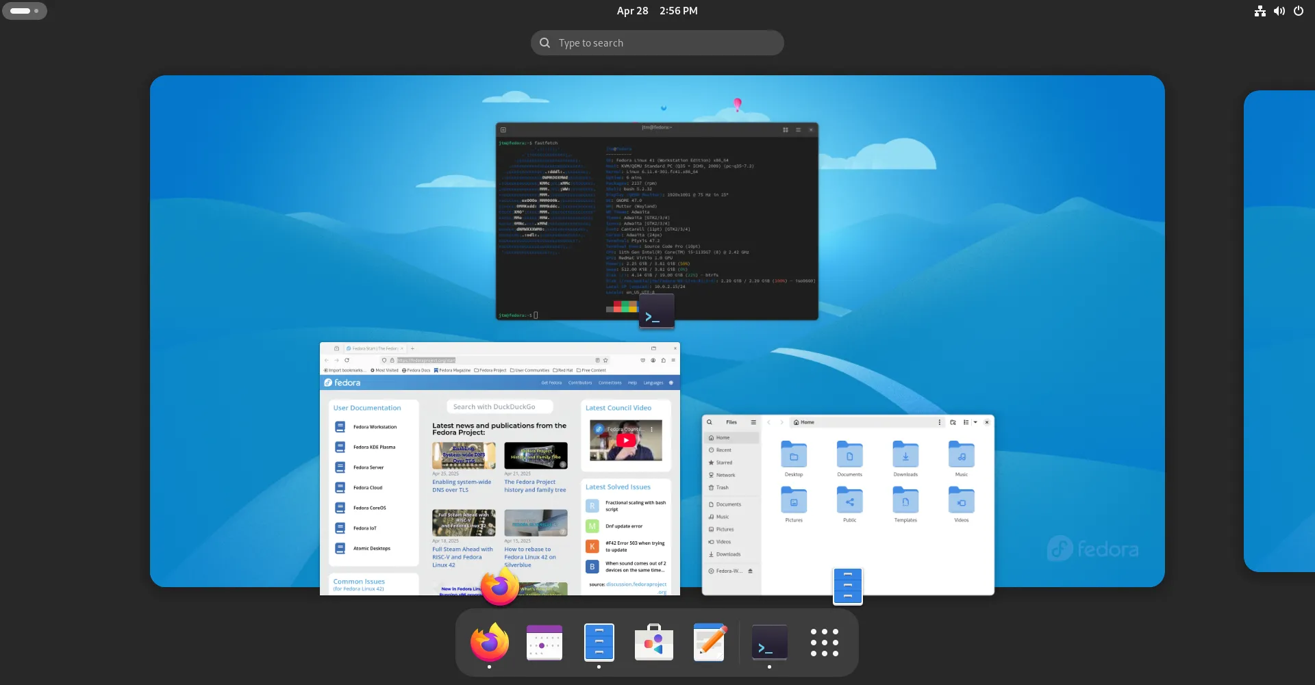 Tổng quan hoạt động trên môi trường GNOME của Fedora