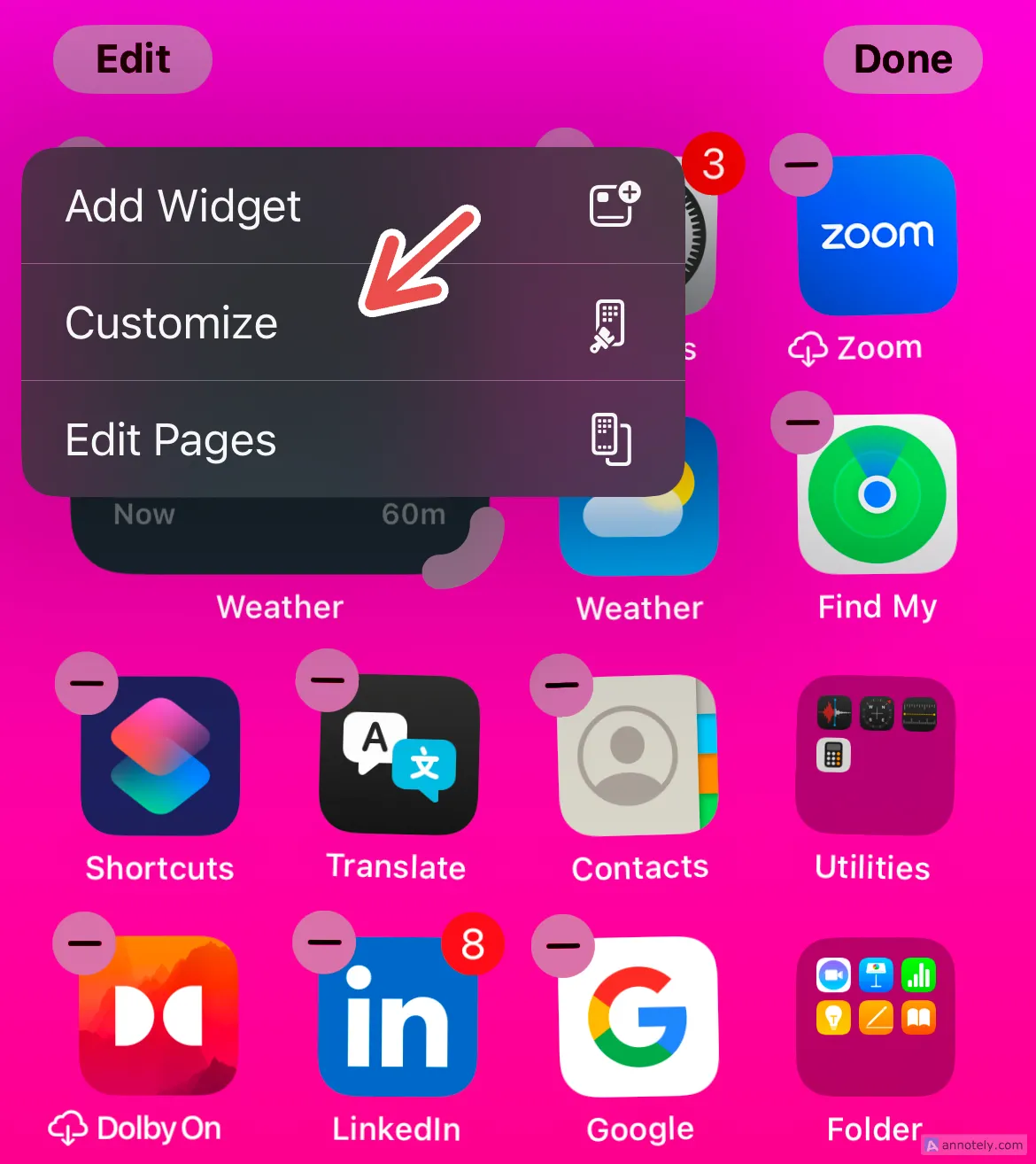 Tùy chỉnh biểu tượng ứng dụng trên màn hình chính iPhone