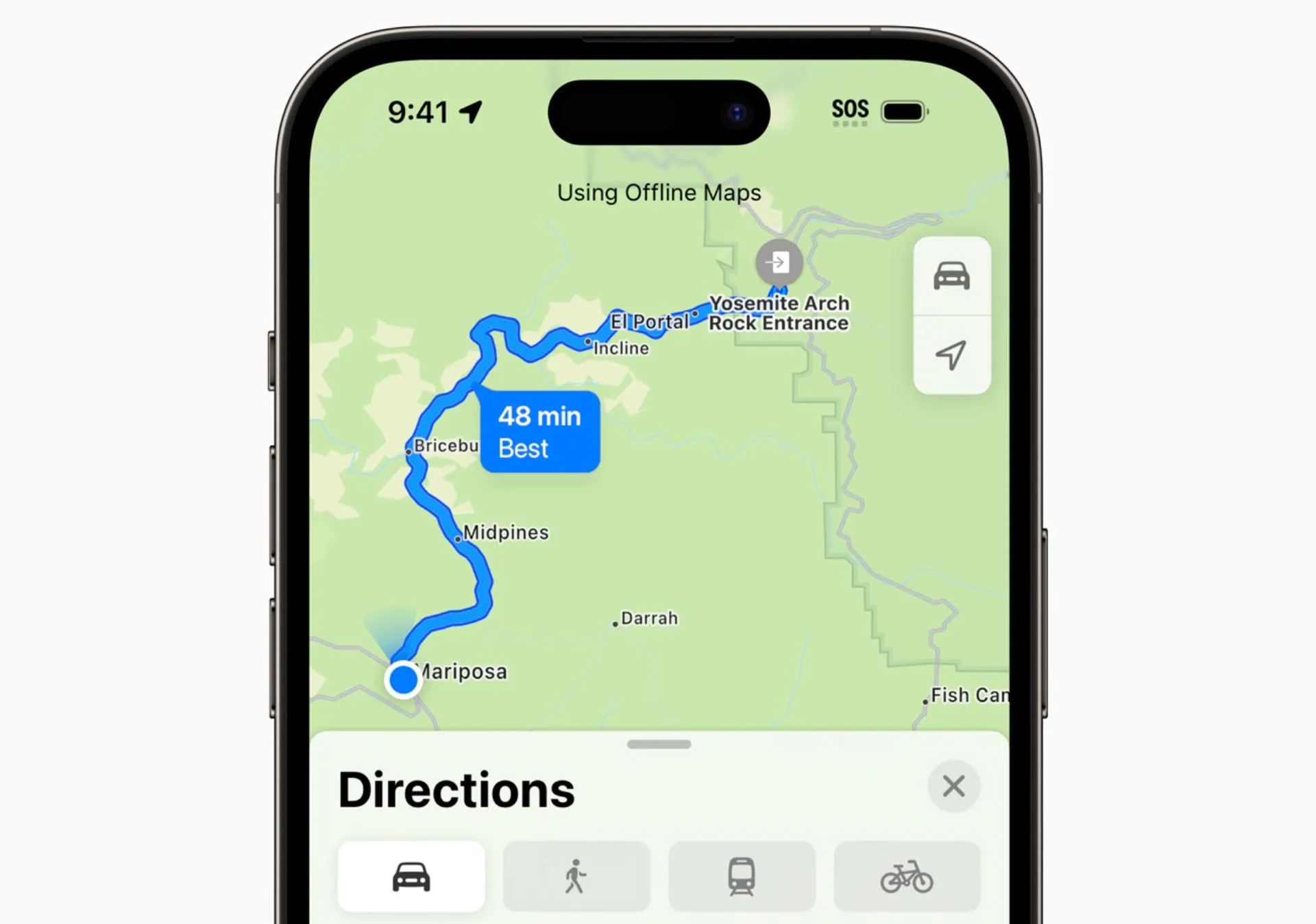 Ứng dụng Apple Maps trên iPhone với tính năng chỉ đường ngoại tuyến, tiện lợi cho việc lập kế hoạch lộ trình.