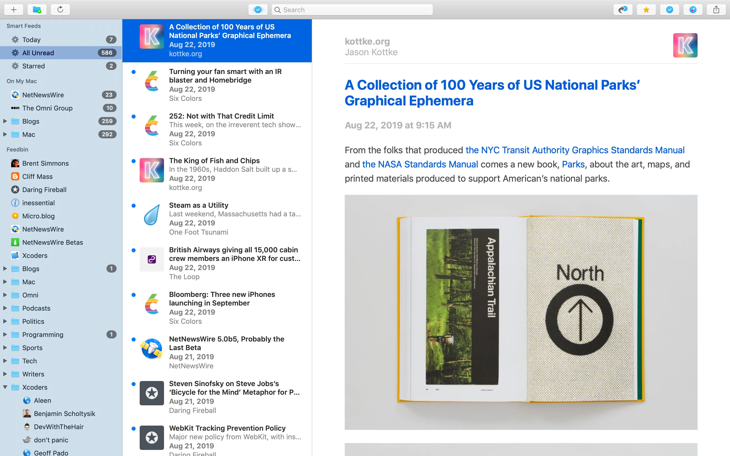 Ứng dụng NetNewsWire với giao diện đọc tin RSS tối giản và dễ sử dụng trên macOS.