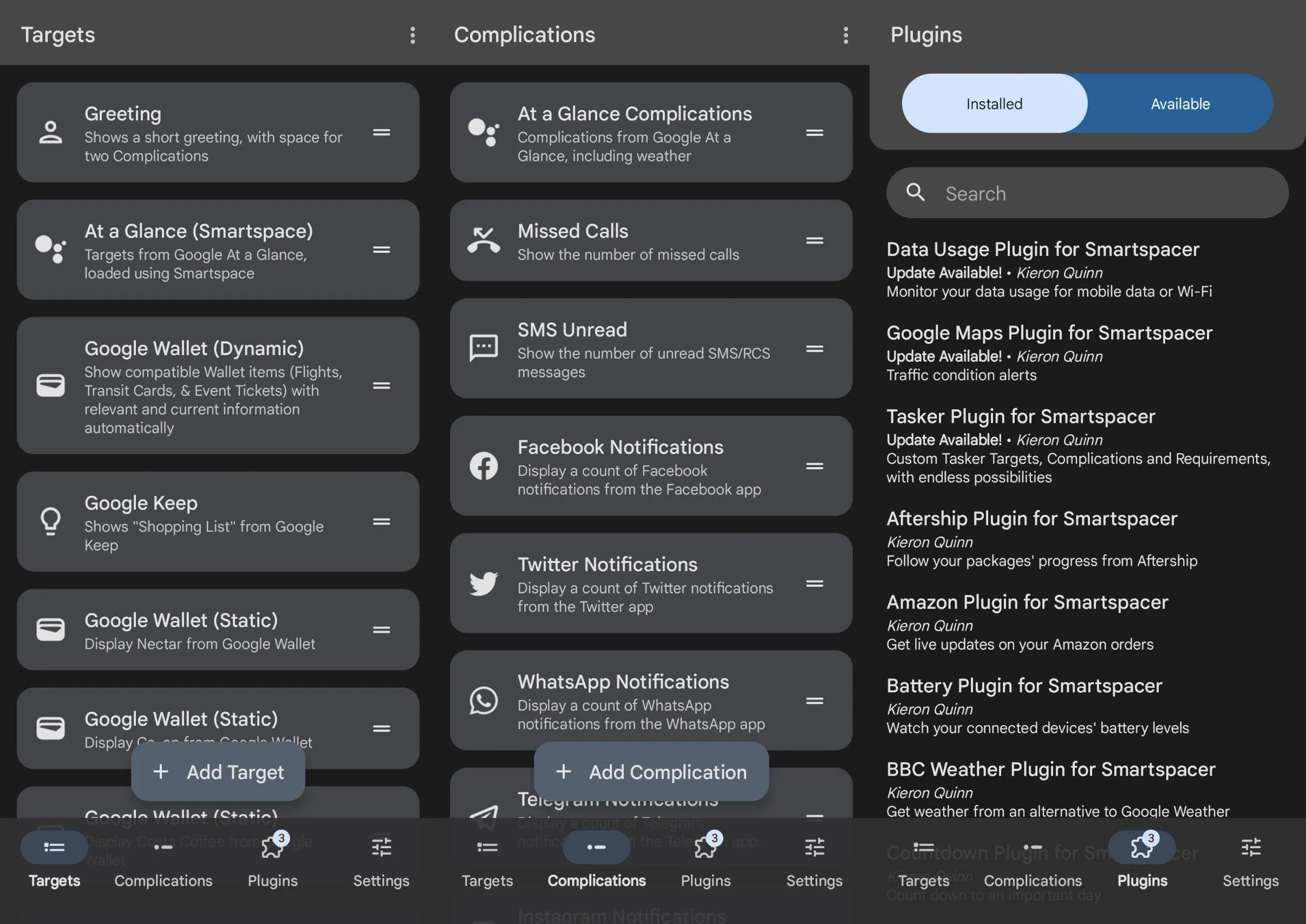 Widget Smartspacer tùy chỉnh trên màn hình chính Android hiển thị thông tin thời tiết và lịch trình sắp tới.