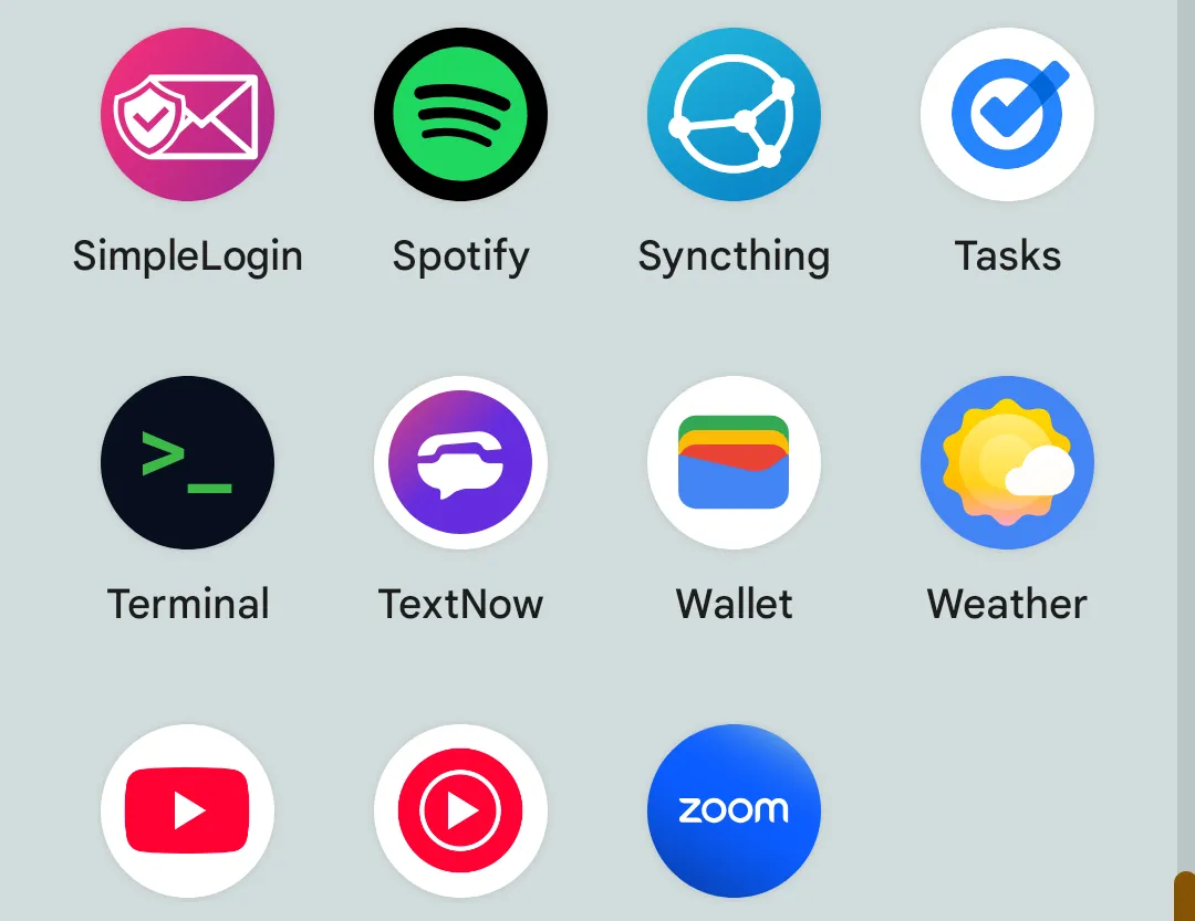 Biểu tượng ứng dụng Linux Terminal xuất hiện trong ngăn kéo ứng dụng Android trên Pixel