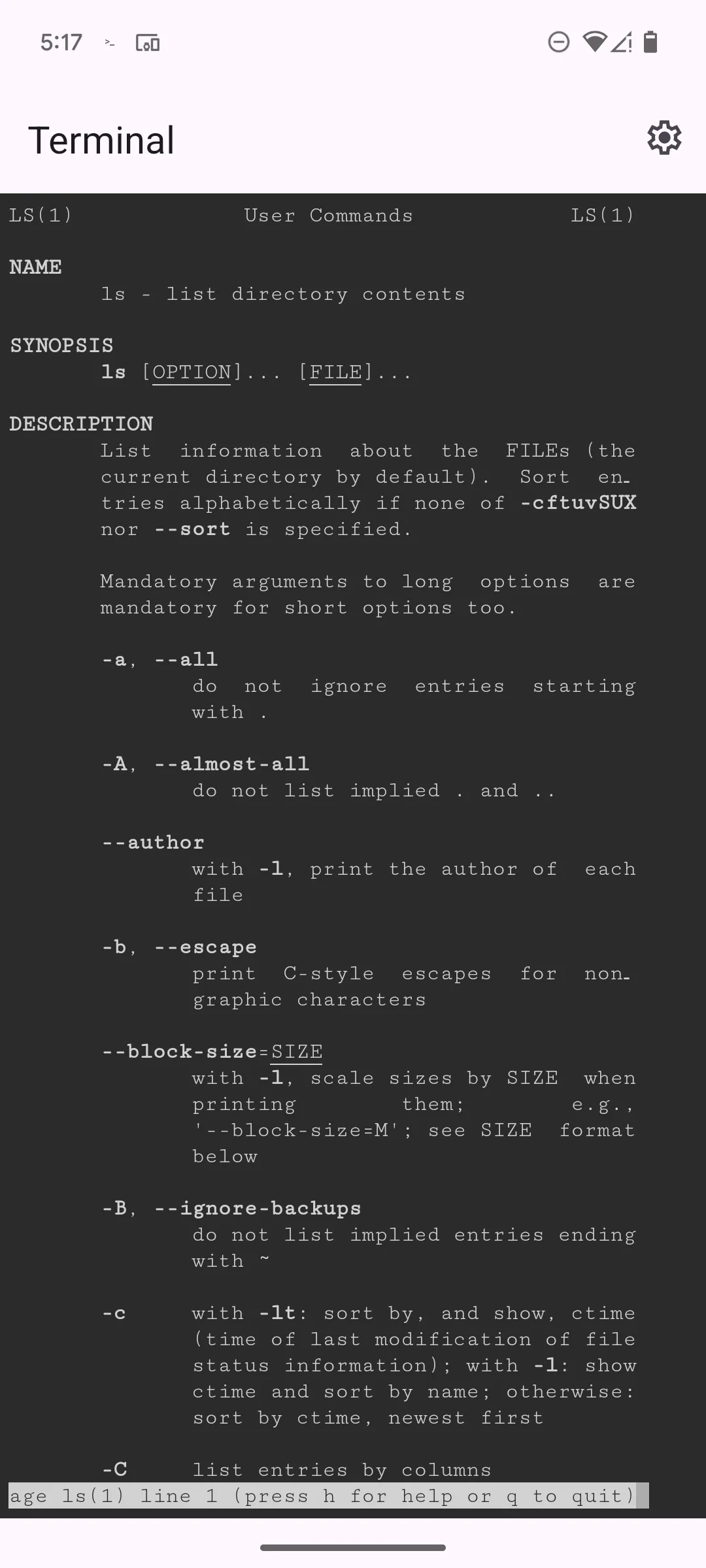 Các nút điều khiển bổ sung như Ctrl, Alt, Tab hiển thị trên bàn phím ảo khi sử dụng Linux Terminal trên Pixel