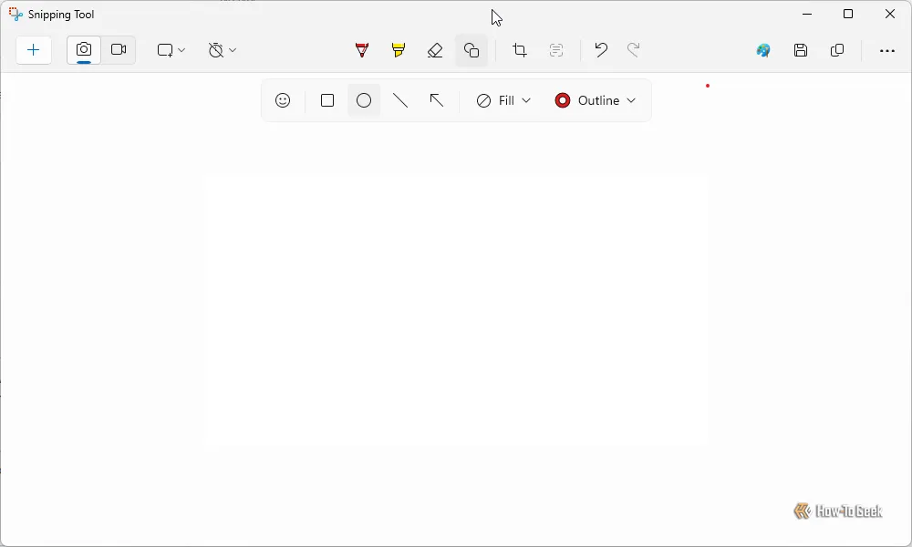 Giao diện các công cụ chỉnh sửa cơ bản của Snipping Tool trên Windows, bao gồm bút vẽ và đánh dấu.