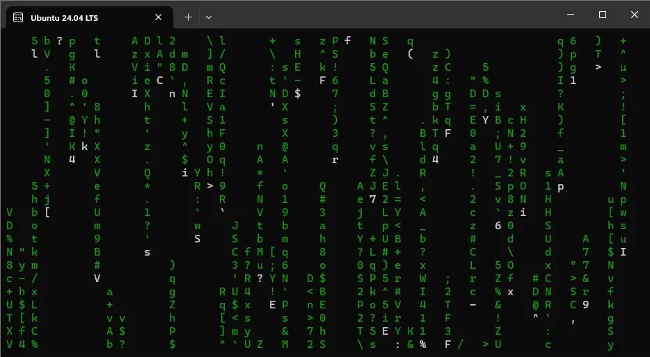 Hiệu ứng chữ Matrix đổ xuống trên màn hình terminal CMatrix, tượng trưng cho lượng văn bản hiển thị trong terminal.
