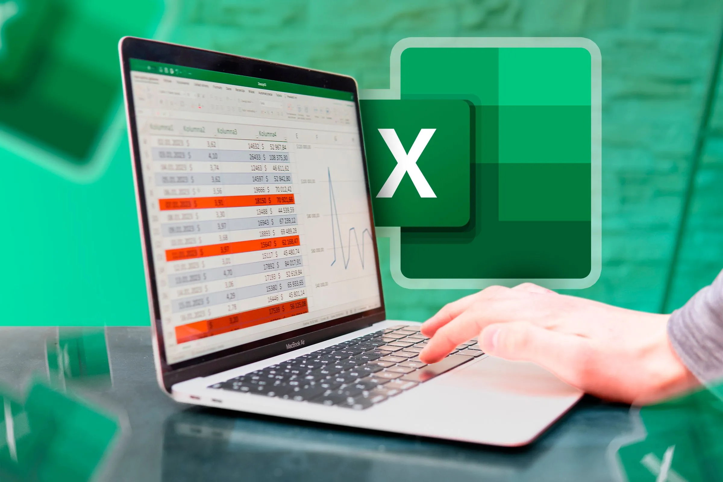 Một chiếc laptop hiển thị ứng dụng Microsoft Excel, minh họa khái niệm mảng động và Spill.