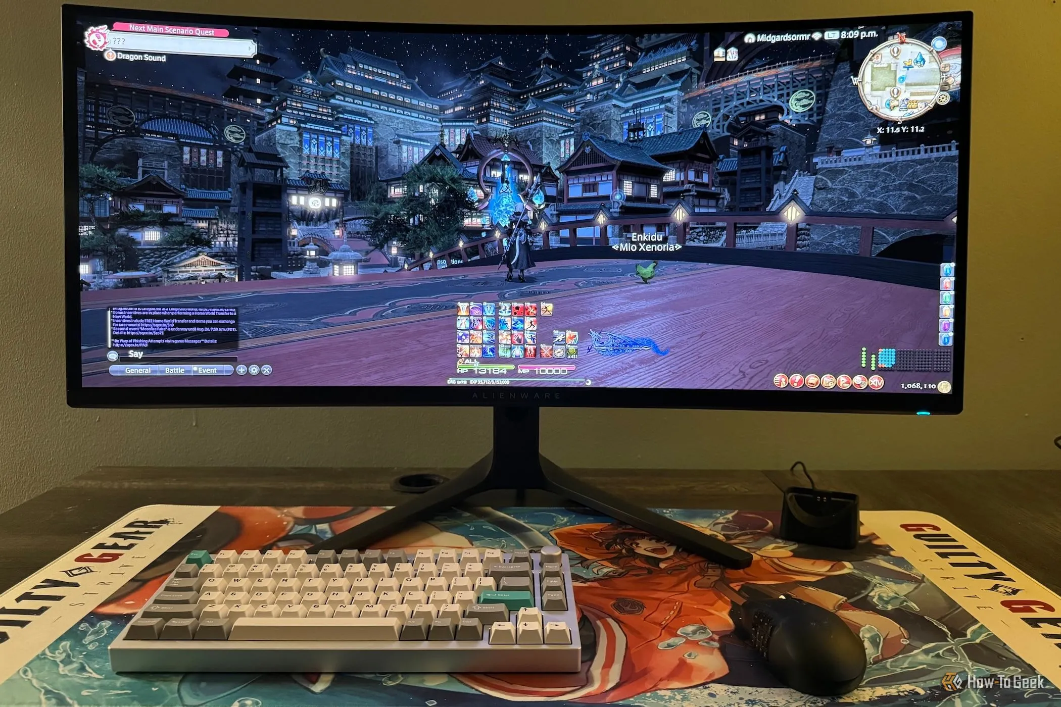 Trải nghiệm chơi game Final Fantasy XIV trên màn hình cong siêu rộng (ultrawide) cho góc nhìn mở rộng và sống động hơn.